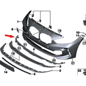 BMW 1 Serisi F40 Kasa Ön Tampon Alt Çıtası BMW Orijinal Marka 51118075612